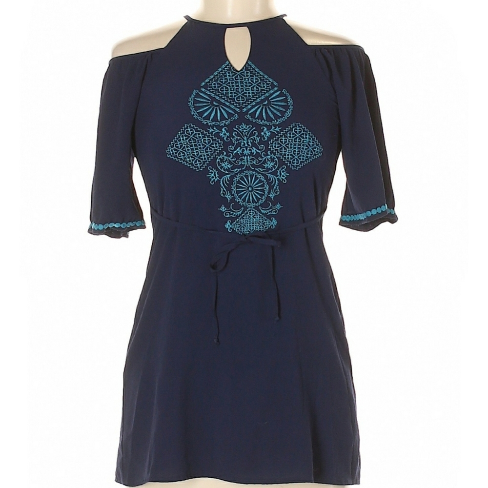 Speechless Navy with Teal Accents Dress